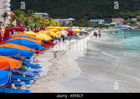 Philipsburg, Sint Maarten. Scena di spiaggia. Foto Stock