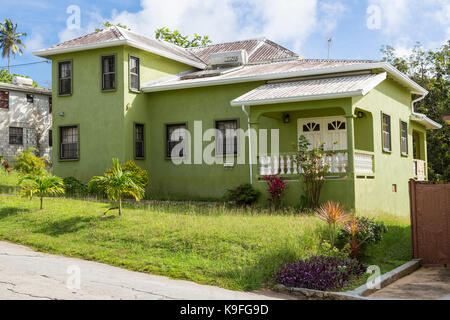 Barbados. Middle-class house in campagna. Per solo uso editoriale. Foto Stock