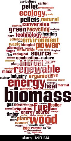La biomassa parola concetto cloud. illustrazione vettoriale Illustrazione Vettoriale