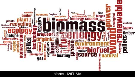 La biomassa parola concetto cloud. illustrazione vettoriale Illustrazione Vettoriale