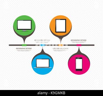 Sviluppo di informazioni la tecnologia digitale infographics Illustrazione Vettoriale