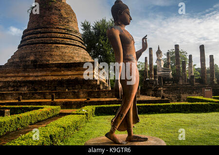 Wat SA si, nel Parco storico di Sukhothai, Sukhothai, Thailandia Foto Stock