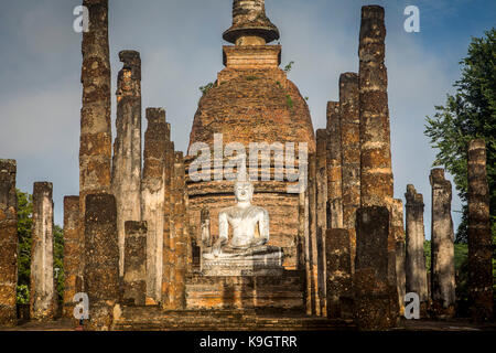 Wat SA si, nel Parco storico di Sukhothai, Sukhothai, Thailandia Foto Stock