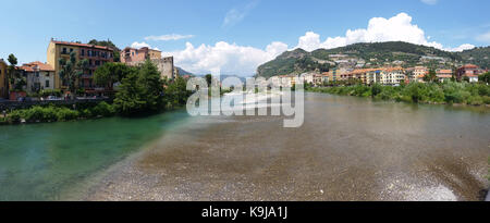 Roya, il fiume a ventimiglia, Italia Foto Stock