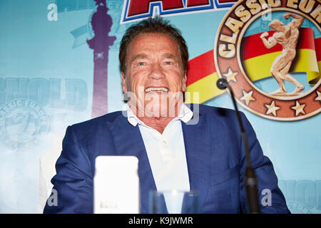 Barcellona, Spagna. 22 settembre, 2017. Arnold Schwarzenegger durante il arnold classic Europe 2017, a Barcellona, venerdì 22 settembre 2016. Credito: gtres información más comuniación sulla linea, s.l./alamy live news Foto Stock