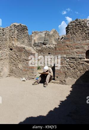 I resti archeologici di Pompei dimostra la natura della capacità di distruggere e di preservare. Foto Stock