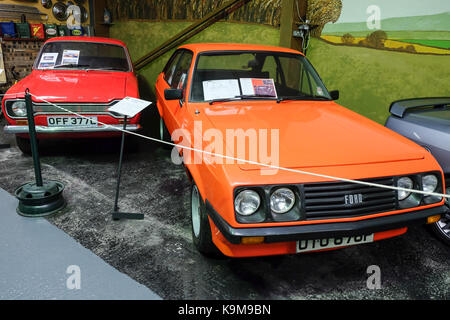 Ford Escort messico & rs2000 classic automobili inglesi nel museo dei trasporti su anglesey nel Galles Foto Stock