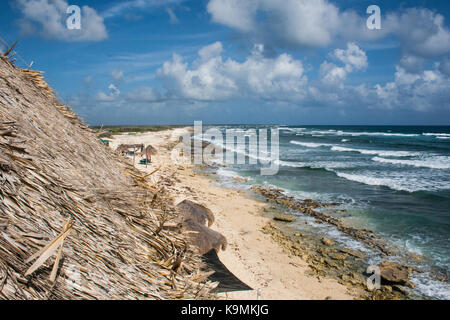 Vista dal punto di vista situato nel Freedom in Paradise Reggae Beach Bar and Grill sull'isola di Cozumel, Messico. Foto Stock