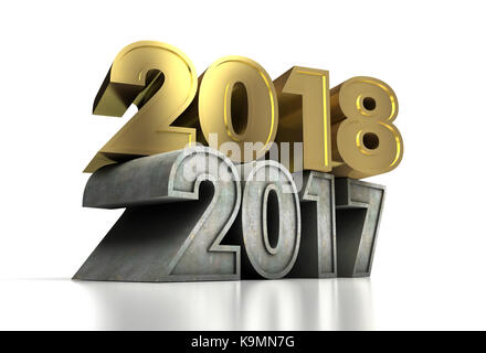 2018 anno oro Foto Stock