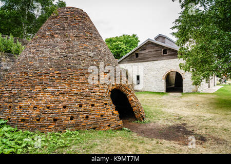 Carbone forno in faeytte città storica nella penisola superiore, Michigan Foto Stock