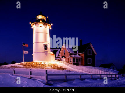 Nobska luce in Falmouth on Cape Cod, Massachusetts, STATI UNITI D'AMERICA Foto Stock