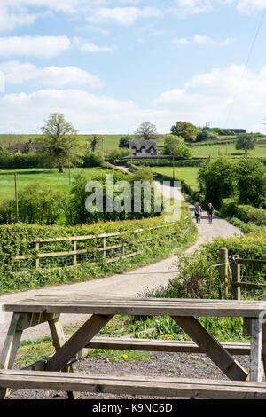 Panorama su campi a beauvale priory nottinghamshire Foto Stock