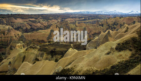 Vista panoramica della Cappadocia, Turchia Foto Stock