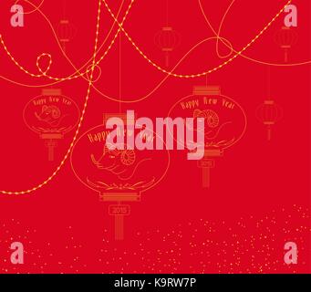 Progettazione di capra per il nuovo anno cinese sfondo Illustrazione Vettoriale