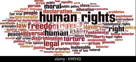 Diritti umani parola concetto cloud. illustrazione vettoriale Illustrazione Vettoriale