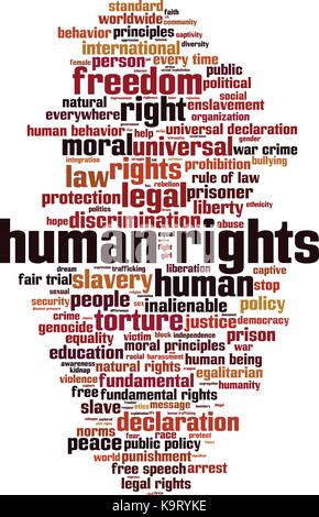 Diritti umani parola concetto cloud. illustrazione vettoriale Illustrazione Vettoriale