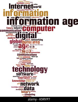 Informazioni età parola concetto cloud. illustrazione vettoriale Illustrazione Vettoriale