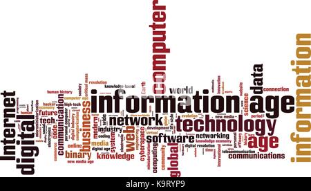 Informazioni età parola concetto cloud. illustrazione vettoriale Illustrazione Vettoriale