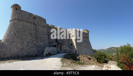 Vista panoramica del fort du Mont Alban. vecchia fortificazione vicino alla città di Villefranche-sur-Mer Foto Stock