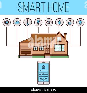 Smart house illustrazione Illustrazione Vettoriale