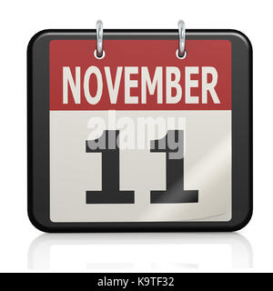 Novembre 11, veterani giorno calendario Foto Stock