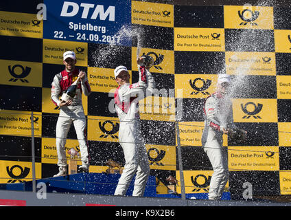 Motorsports: DTM 08 Spielberg 2017, Jamie Green, Mattias Ekström, Nico Müller | Verwendung weltweit Foto Stock
