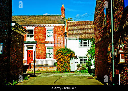 Cottages in alta Chiesa Wynd, Yarm on Tees Foto Stock