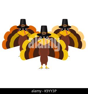 La Turchia pilgrimin sul giorno del ringraziamento Illustrazione Vettoriale