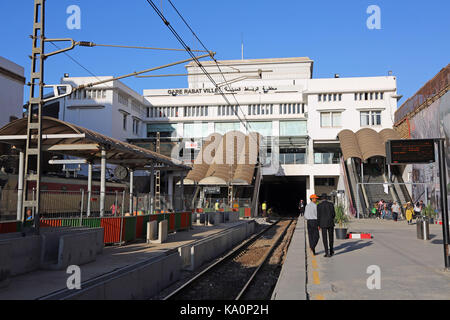 Rabat ville stazione ferroviaria a Rabat, Marocco Foto Stock