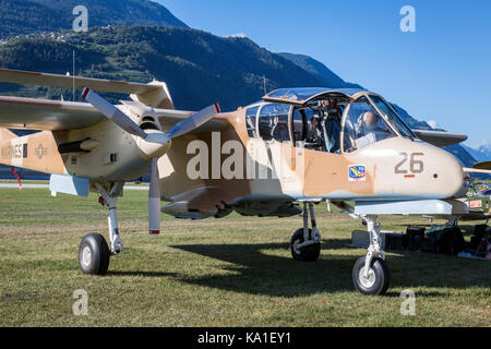 North American Rockwell OV-10 Bronco, Marines americani, Airshow di Sion, Sion, Vallese, Svizzera Foto Stock