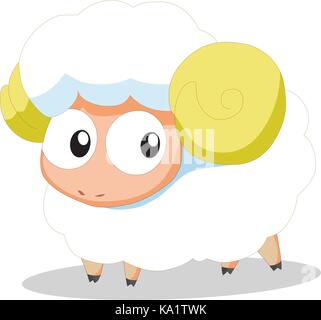 Carino baby pecore cartoon Illustrazione Vettoriale