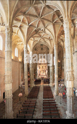 Lisbona, Portogallo - Luglio 05, 2017: il Monastero di Geronimo o hieronymites monastero, è un ex convento dell' Ordine di San Girolamo in prossimità del Tago Foto Stock