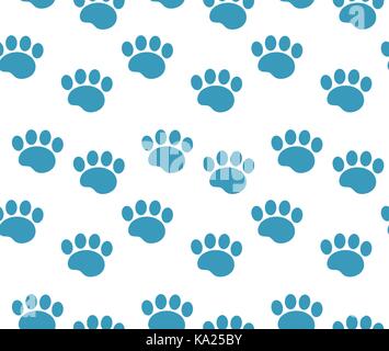 Le tracce degli animali seamless pattern. cane zampe tracce ripetendo la texture di sfondo infinito. illustrazione vettoriale. Illustrazione Vettoriale