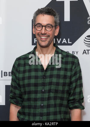 New york, Stati Uniti. 24Sep, 2017. new york, ny, Stati Uniti d'America - 24 settembre 2017: Steve bodow assiste conversazione con trevor noah & gli scrittori del quotidiano mostra durante il Tribeca tv festival a cinepolis chelsea credito: lev radin/alamy live news Foto Stock