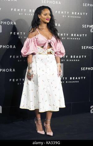 Madrid, Spagna. 23 Settembre 2017. Rihanna partecipa alla Fenty Beauty di Rihanna Launch il 23 settembre 2017 a Madrid, Spagna. | Verwendung weltweit/picture Alliance Credit: dpa/Alamy Live News Foto Stock