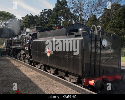 Il vapore loco principe nero a Sheringham nord della stazione ferroviaria di Norfolk Foto Stock