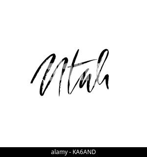 Utah. moderno pennello asciutto lettering retrò stampa tipografia. vettore iscrizione manoscritta. usa stato. Illustrazione Vettoriale