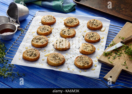 Miele e formaggi di capra i cookie Foto Stock