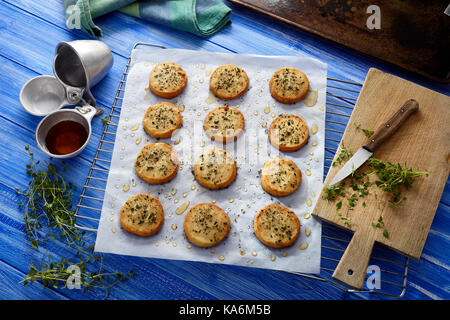 Miele e formaggi di capra i cookie Foto Stock