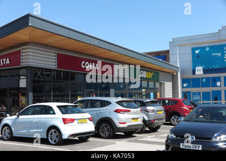 Costa Coffee, uscita Barrow-in-Furness Foto Stock