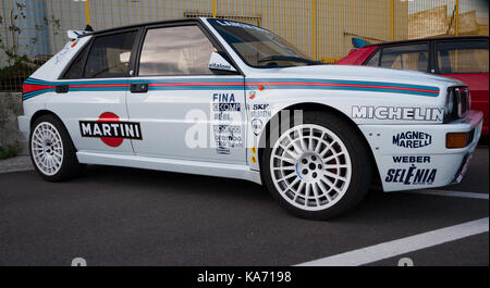 Lancia Delta martini racing replica a Pesaro Italia Foto Stock