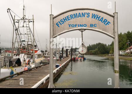 Tofino, British Columbia, Canada - 9 settembre 2017: firsherman's Wharf in tofino Foto Stock