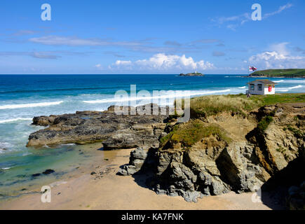 Cottage Coast Guard, gwithian beach, vicino gwithian, St ives bay, Cornwall, England, Regno Unito Foto Stock