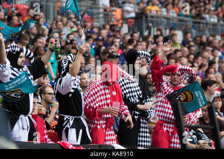 Londra, Regno Unito. 24Sep, 2017. Lo stadio di Wembley a Londra, Inghilterra; NFL International Series, Gioco Uno; Baltimore Ravens rispetto a Jacksonville Jaguars; (foto di Glamourstock) Credito: glamourstock/Alamy Live News Foto Stock