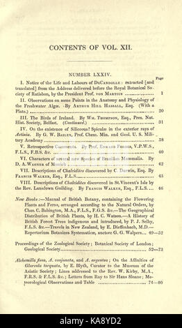 Gli Annali e la rivista di storia naturale2237634 BHL Foto Stock