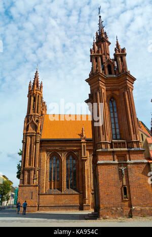 Vilniaus Sv Onos baznycia, Saint Anne la chiesa di stile gotico chiesa cattolica, Vilnius, Lituania Foto Stock