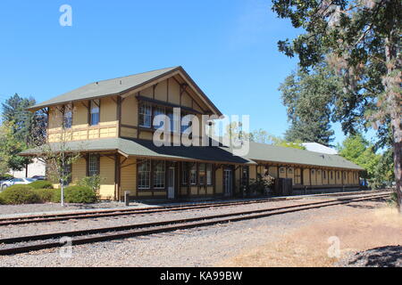 Southern Pacific Railroad Depot, Sant'Elena, Napa Valley, California Foto Stock