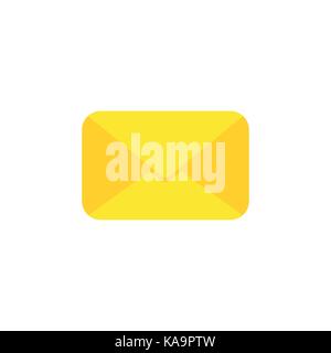 Design piatto stile illustrazione vettoriale di giallo busta chiusa icona di simbolo su sfondo bianco. Illustrazione Vettoriale