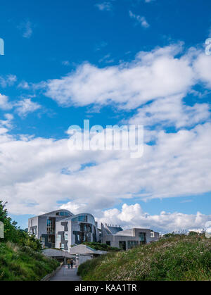 Edificio del Parlamento scozzese, città vecchia, Edimburgo, Scozia Foto Stock