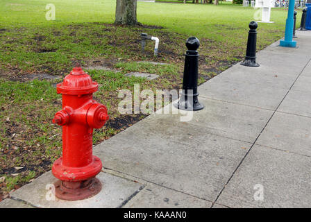 Idrante di fuoco e altri mobili di strada, Fort Lauderdale, Florida, Stati Uniti d'America Foto Stock